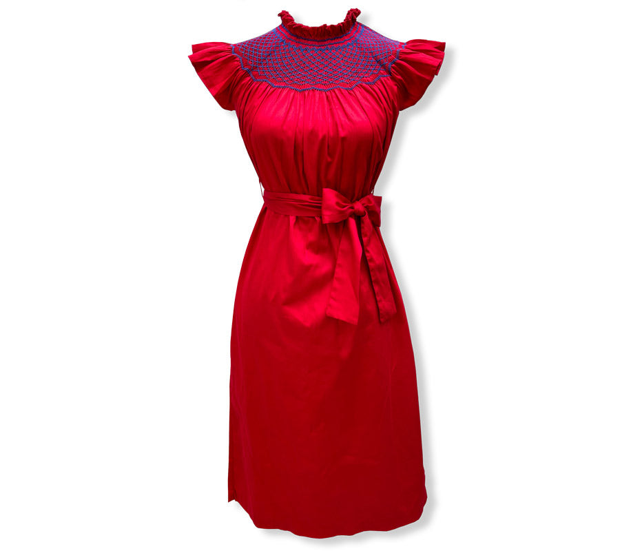 Audra Ladies Smocked Midi Dress Piccolini The Children Atelier Audra Ladies Smocked Midi Dress Piccolini The Children Atelier