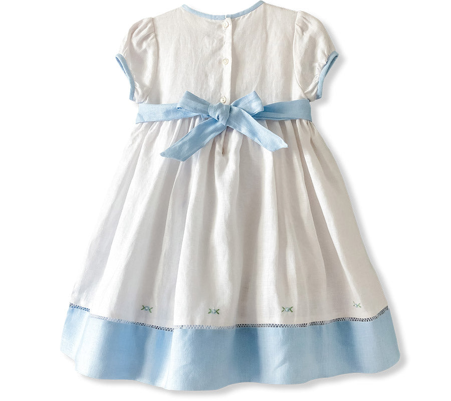 White linen baby store dress