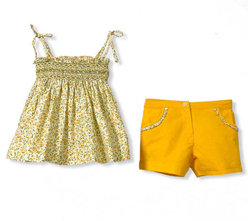 Aura Hope Smocked Shorts Set