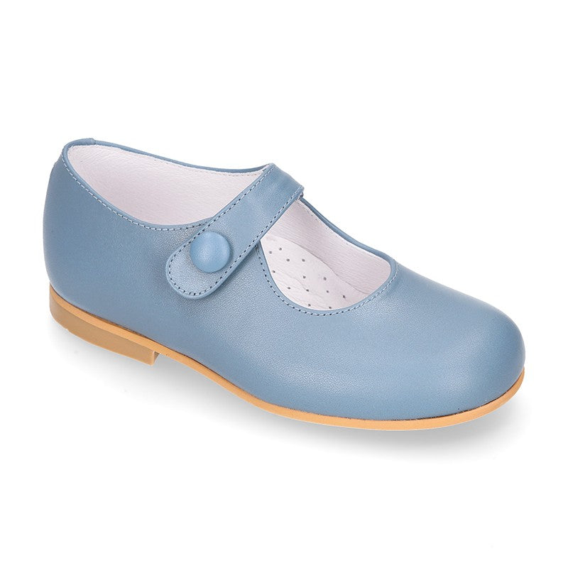 Classic Boxcalf Nappa Leather Mary Janes in Blue