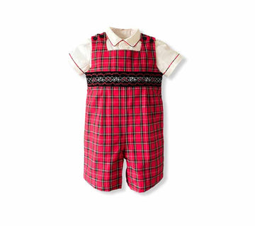 Archie Two-Piece Smocked Shortall Set