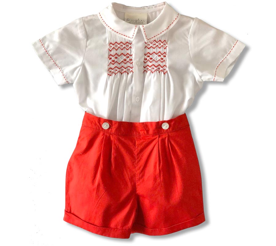 Little George Smocked Red 2-Piece Set