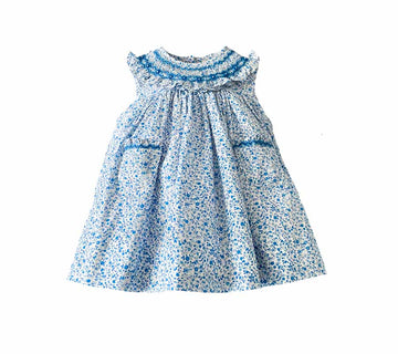 Ming Bleu Smocked Babydoll Dress