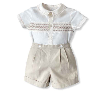 Toby Smocked Buster Suit