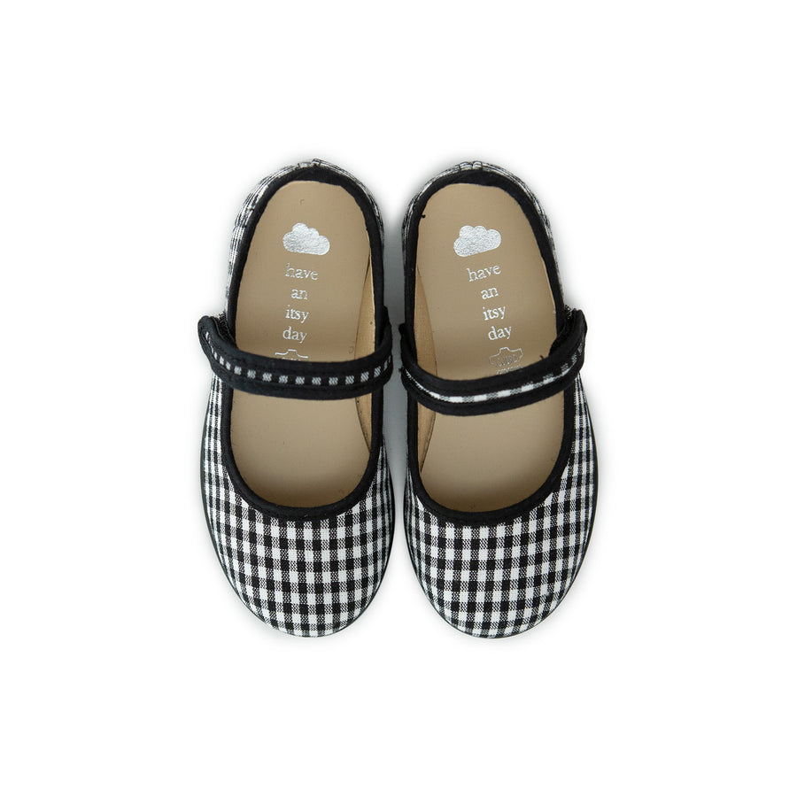 Mary Janes in Gingham Black