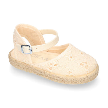 Brocade Cotton Canvas Espadrille in Ivory